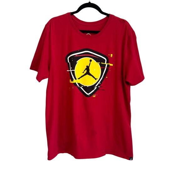 Air Jordan T-Shirt Mens XL Red Jumpman Graphic Last Shot Crew Neck Short Sleeve - Picture 1 of 7